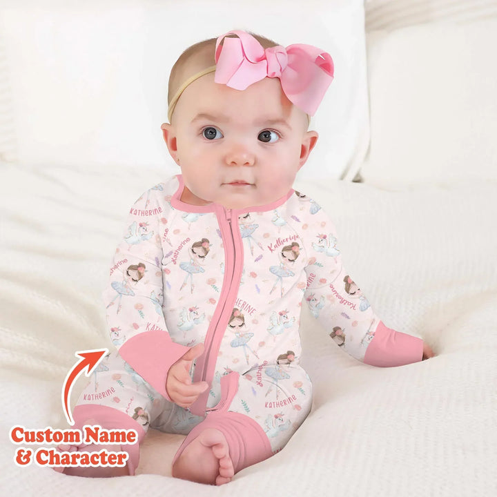 Custom Name Ballerina Doll Bamboo Convertible Zippy