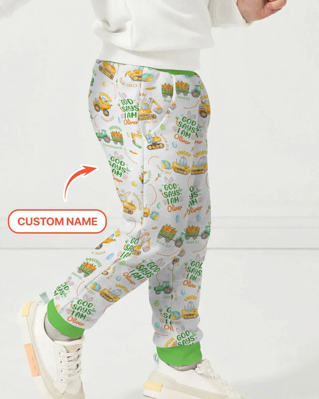Happy Easter God Says I Am Custom Name Bamboo Jogger
