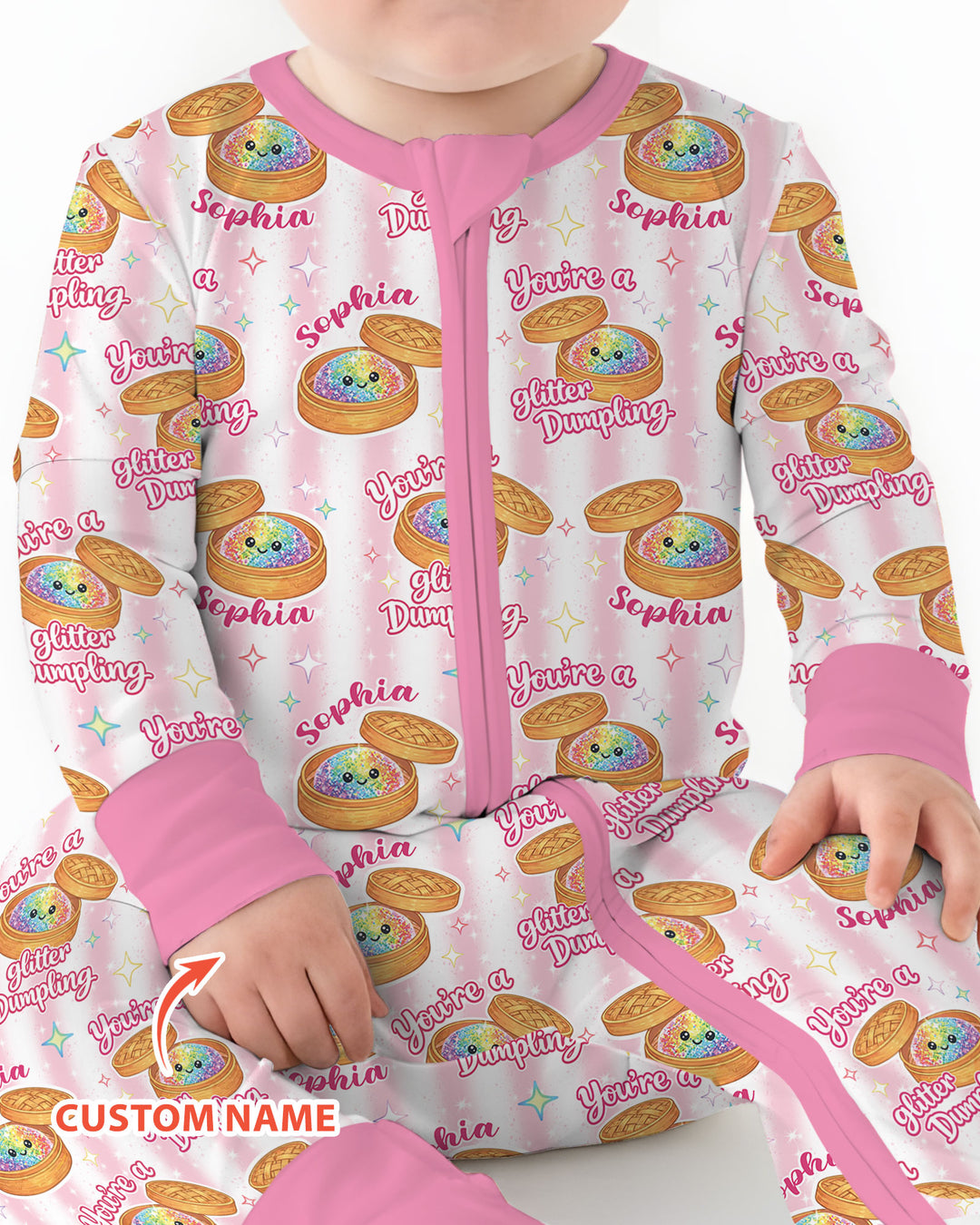 Personalized You're Glitter Dumpling Bamboo Convertible Zippy