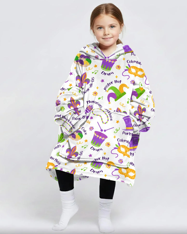 Mardi Gras Family Matching Bamboo Blanket Hoodie