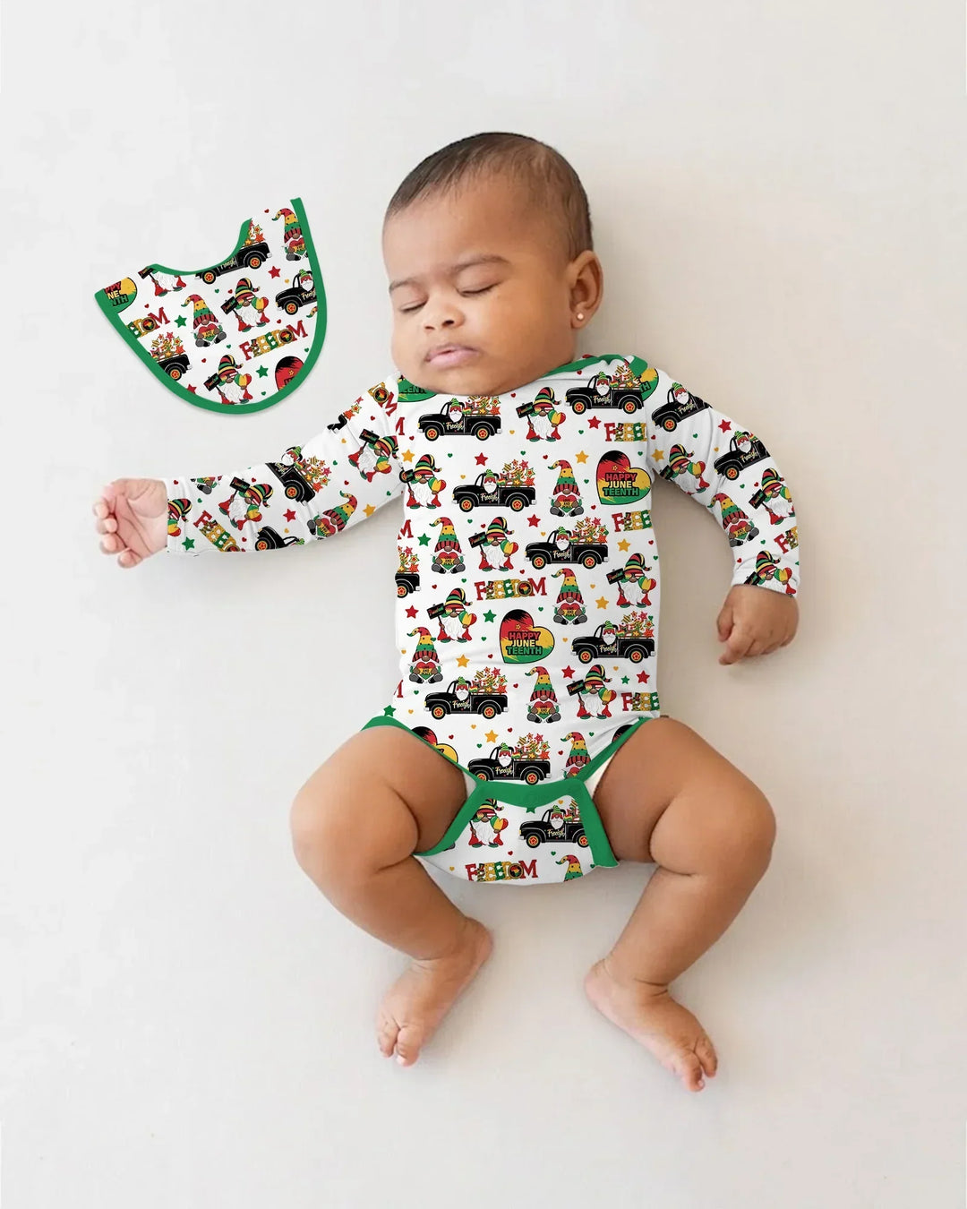 Gnome Happy Juneteenth Bamboo Bodysuit