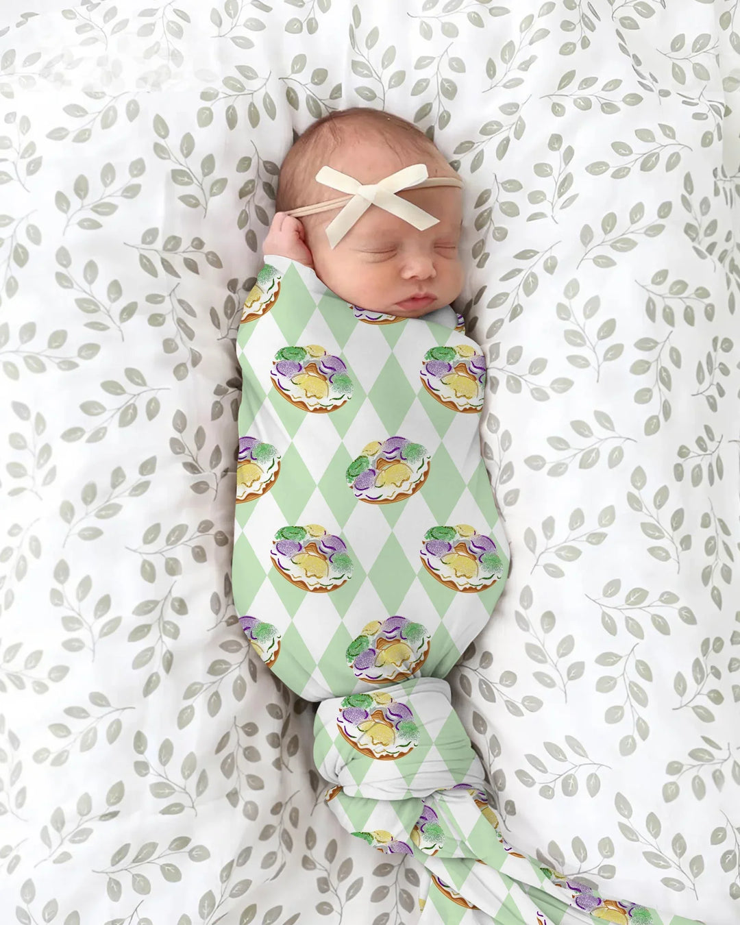 Mardi Gras Donut Bamboo Swaddle Blanket