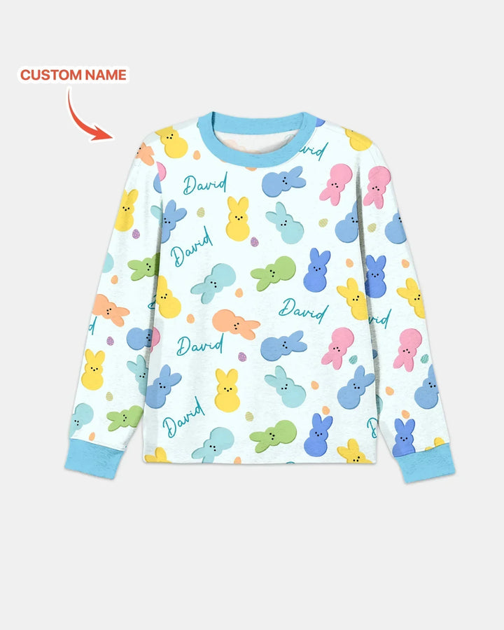Personalized Easter Bunnies Family Matching Bamboo Men's Pajama Set