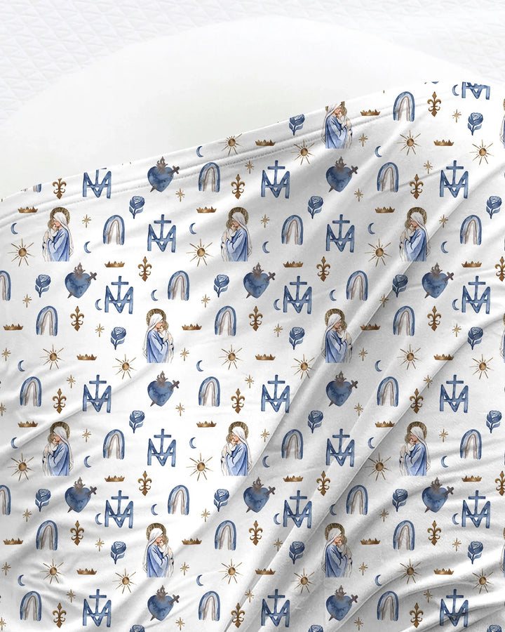 Little Ave Maria swaddle blanket