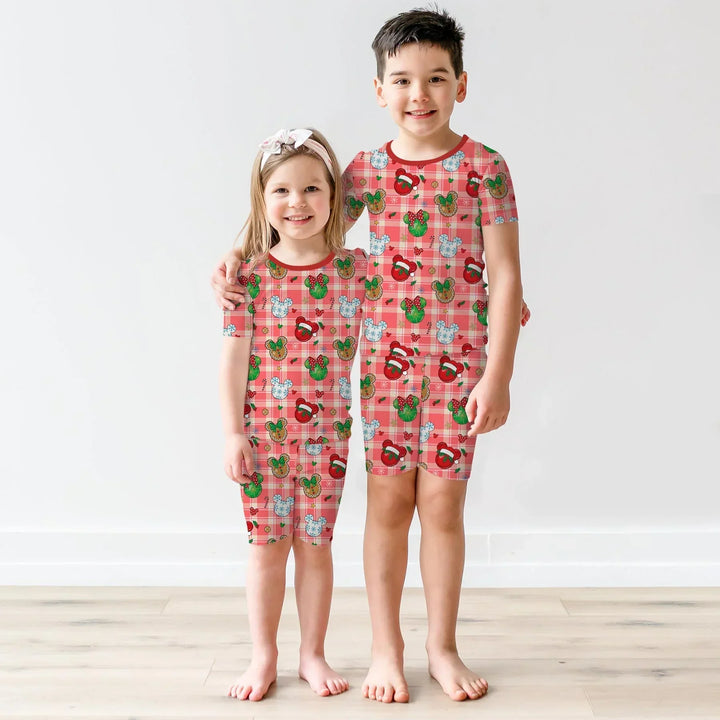 Magical Mouse Christmas Bamboo Two Piece Short Sleeve Shorts Pajama Set