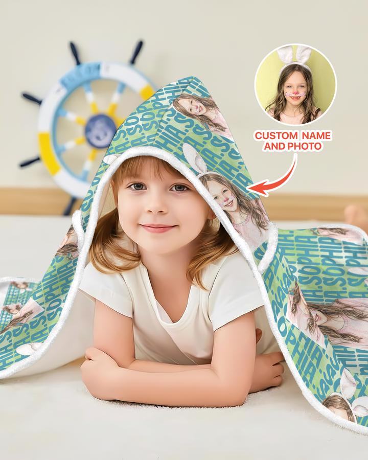 Colorful Kids Name Bamboo Blanket Hoodie