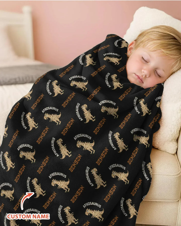 Custom Name Afikosaurus Bamboo Blanket