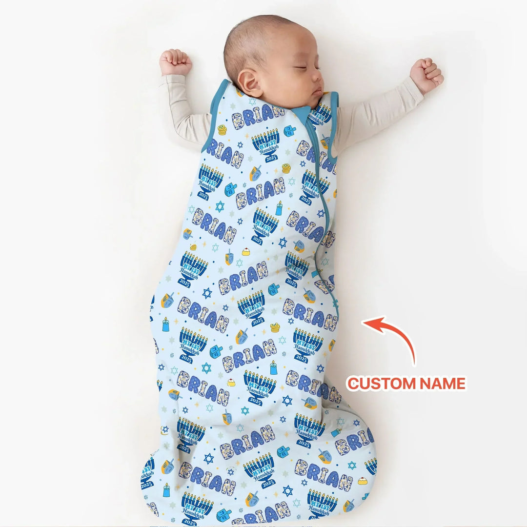 Custom name My First Hanukkah 2025 Bamboo Sleep Bag