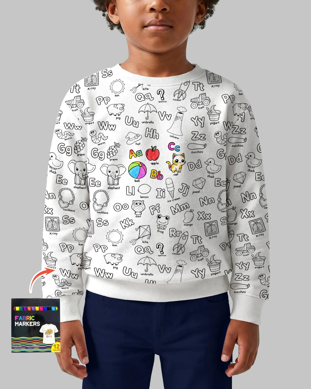 All Colorable Alphabet Bamboo Crewneck Sweatshirt
