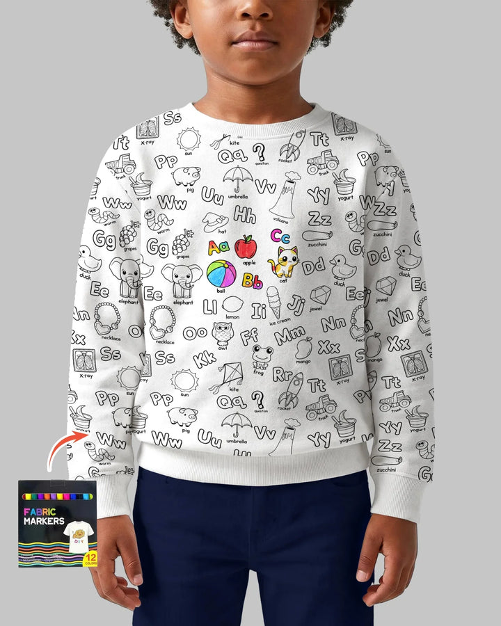 All Colorable Alphabet Bamboo Crewneck Sweatshirt