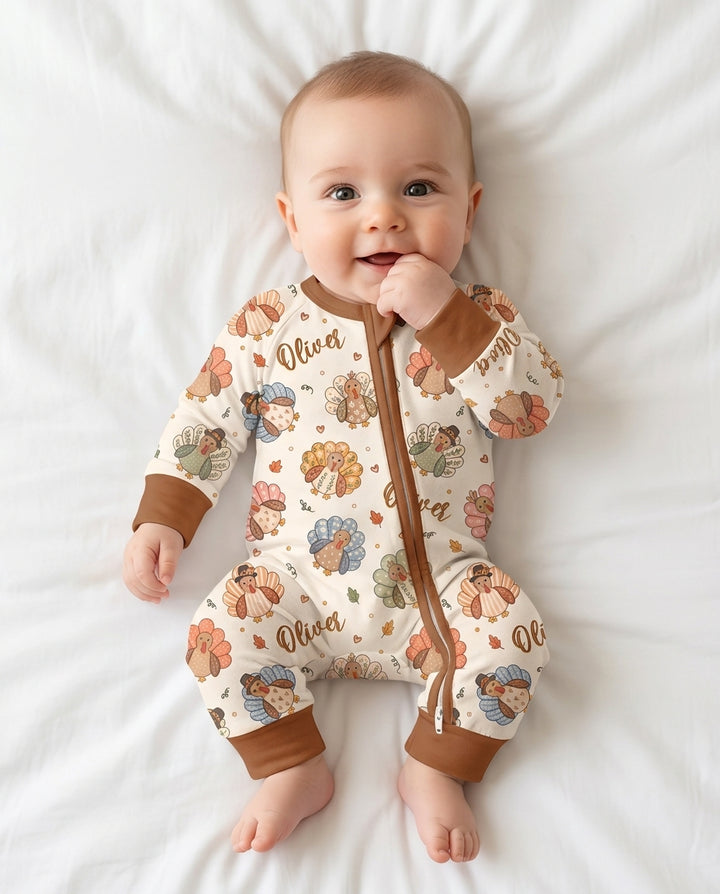 Custom Name Boho Turkey Bamboo Convertible Zippy