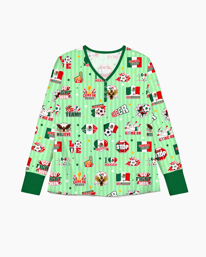 Soccer Game Day Go Team Mexico Family Matching Bamboo Women Pajama Set