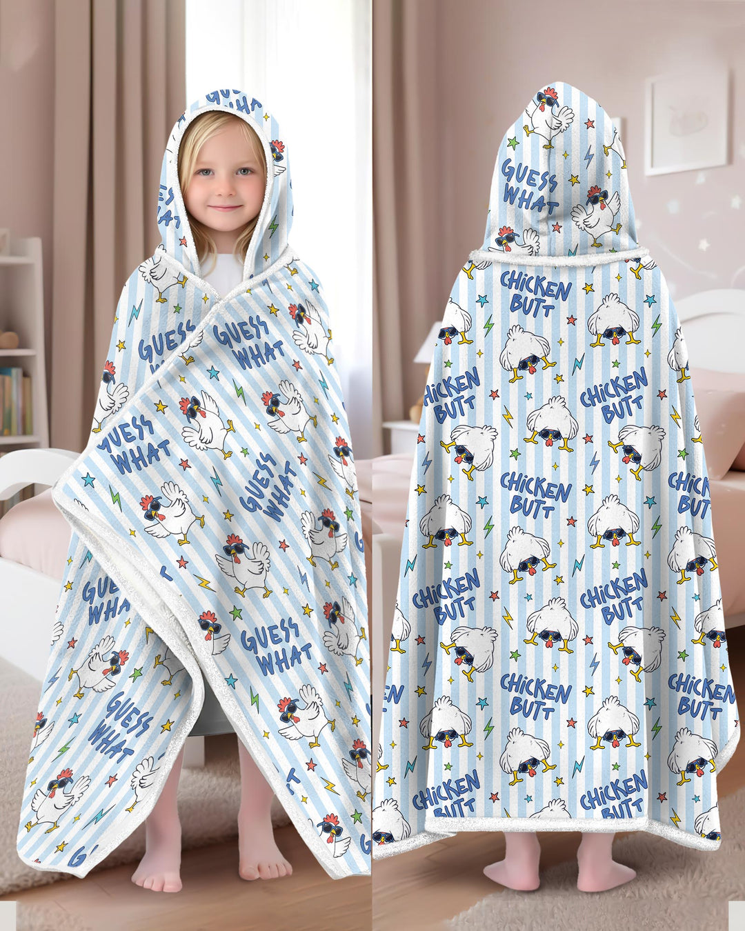 Guess What Chicken Butt! Bamboo Wearable Hooded Blanket