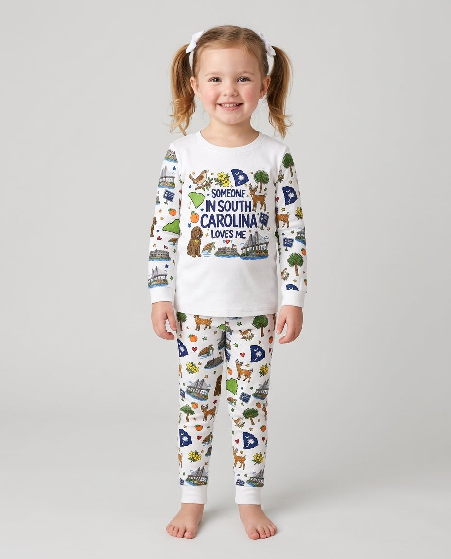 Someone in South Carolina Loves Me Bamboo Two Piece Long Sleeve Pajama Set