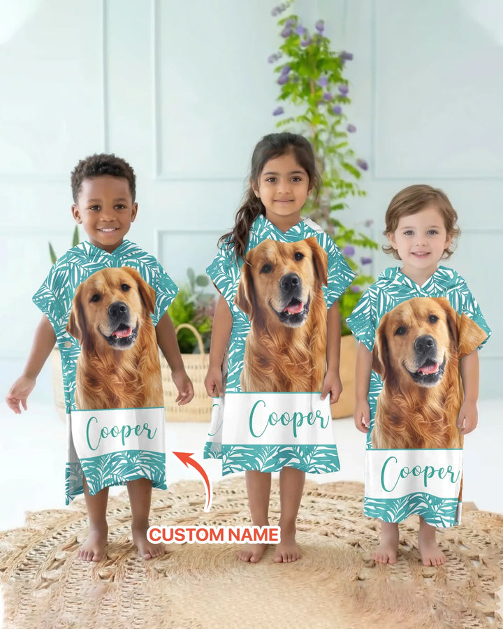 Custom Photo Print Dog Bamboo Swim Poncho