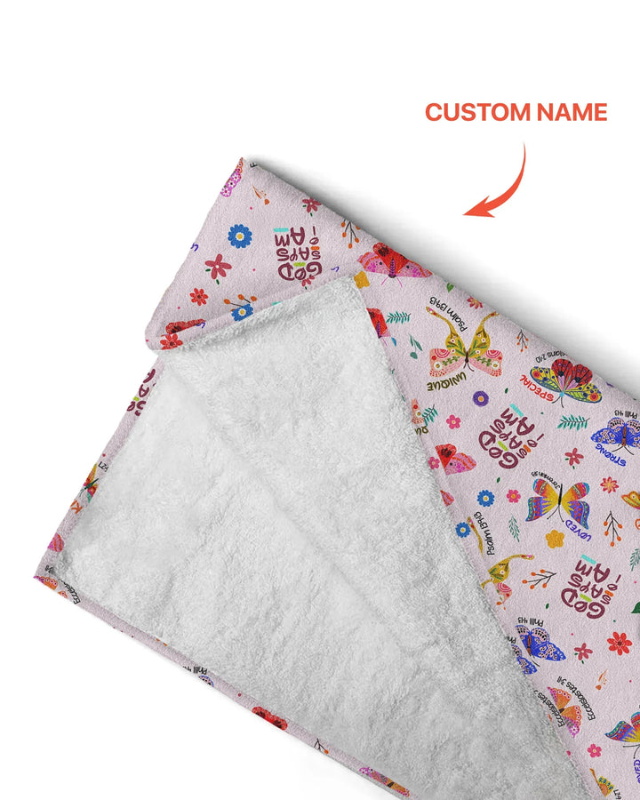 Custom Name God Says I Am Butterfly Beach Towel