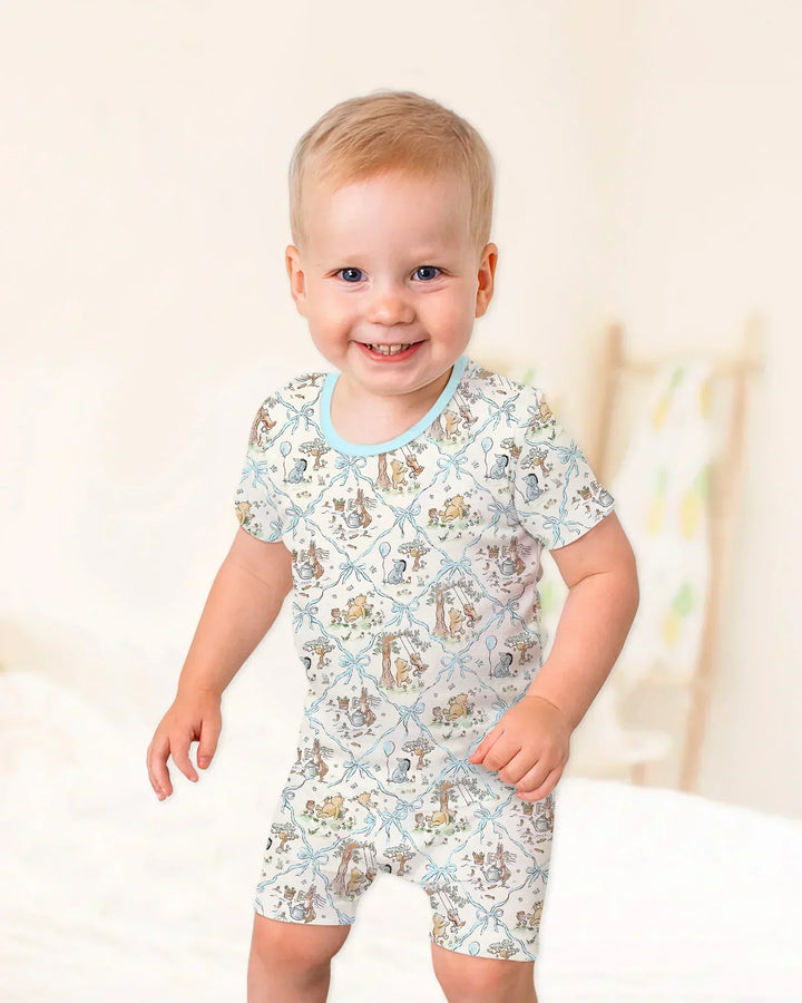 Spring Meadow Friends Bamboo Two Piece Short Sleeve Shorts Pajama Set