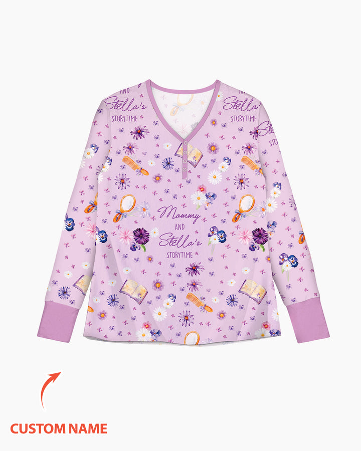 Mommy Daddy And Me Bedtime Story Family Matching Bamboo Women Pajama Set
