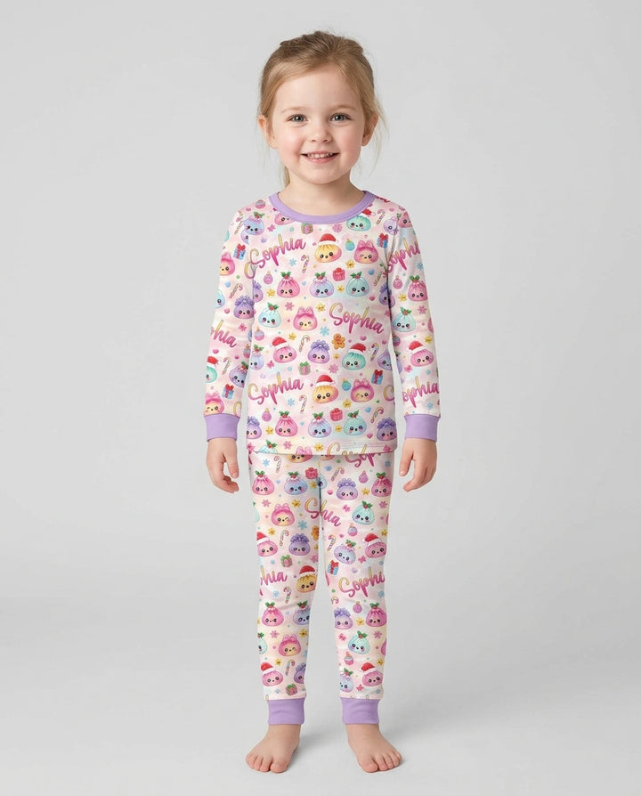 Christmas Dumpling Bamboo Two Piece Long Sleeve Pajama Set