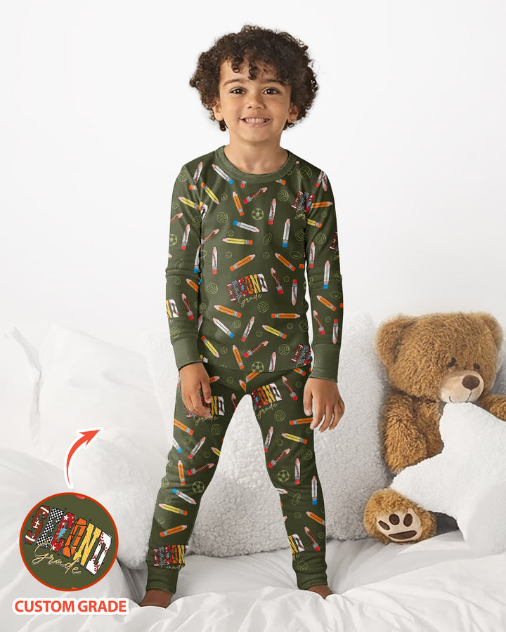 Sport Pre-K to Fourth Grade Bamboo Two Piece Long Sleeve Pajama Set