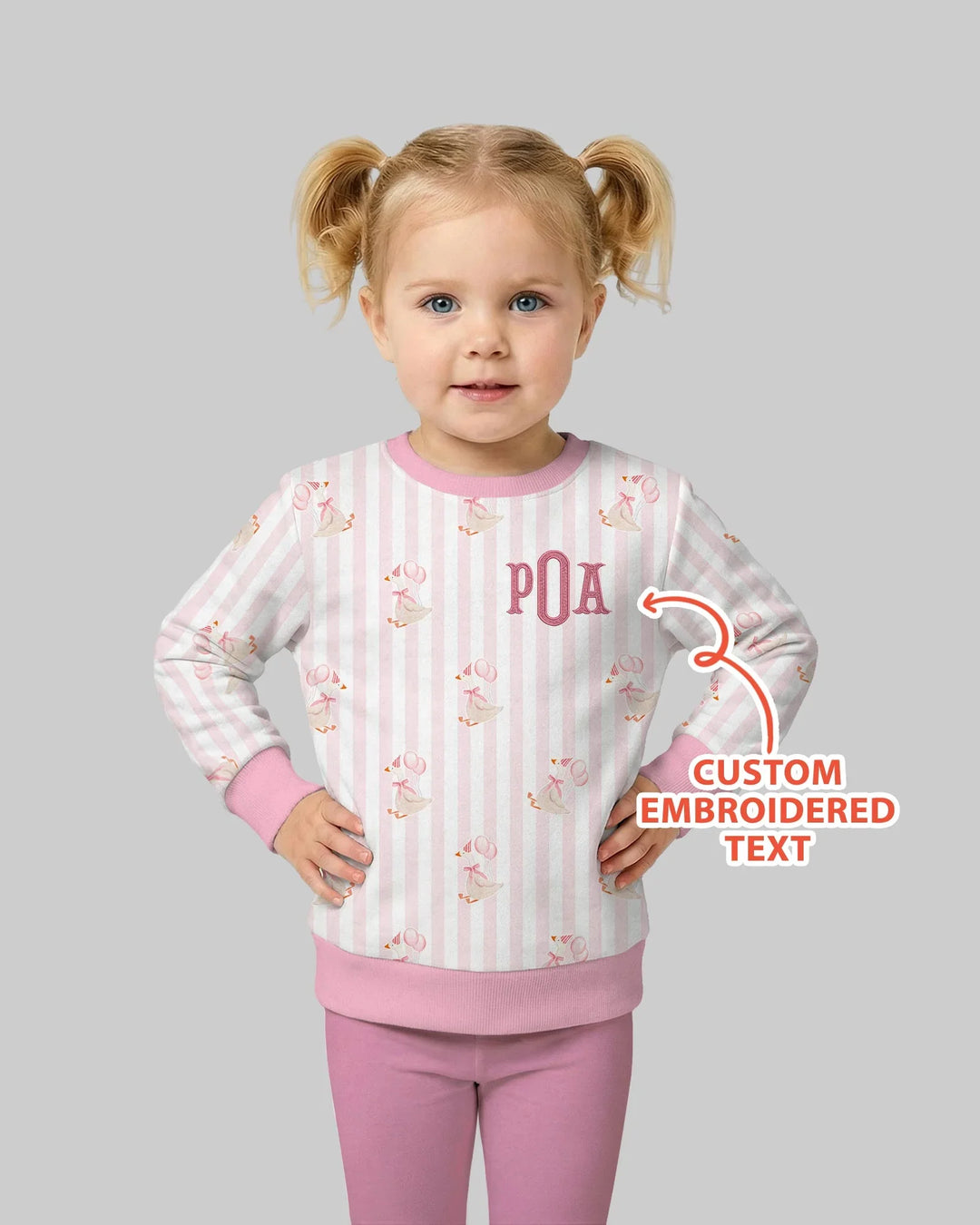 Custom Name Embroidered Birthday Girl  Bamboo Crewneck Sweatshirt