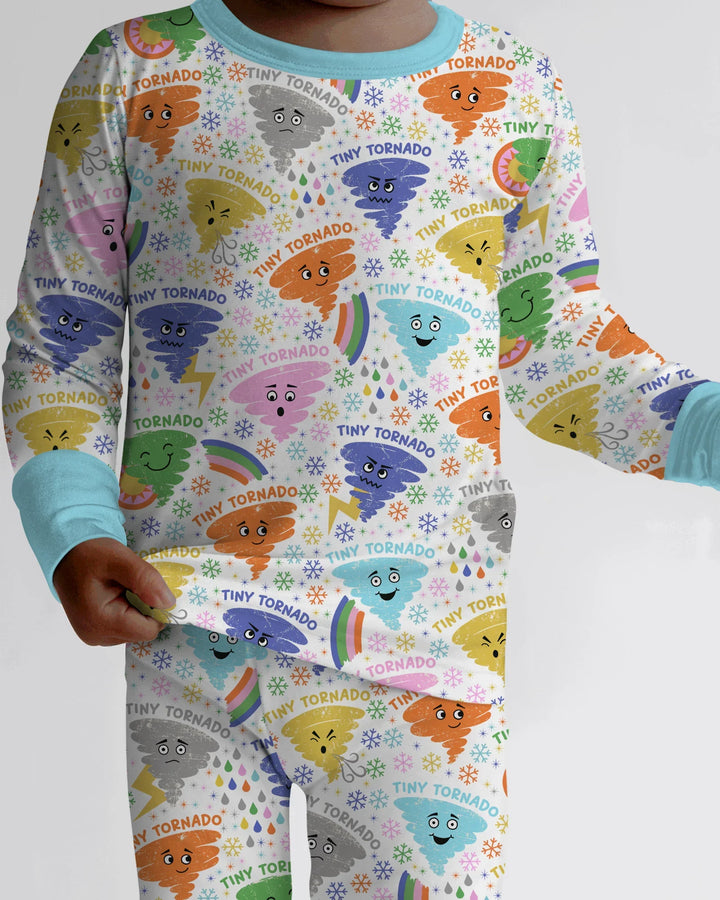 Tornado Family Matching Bamboo Two Piece Long Sleeve Pajama Set