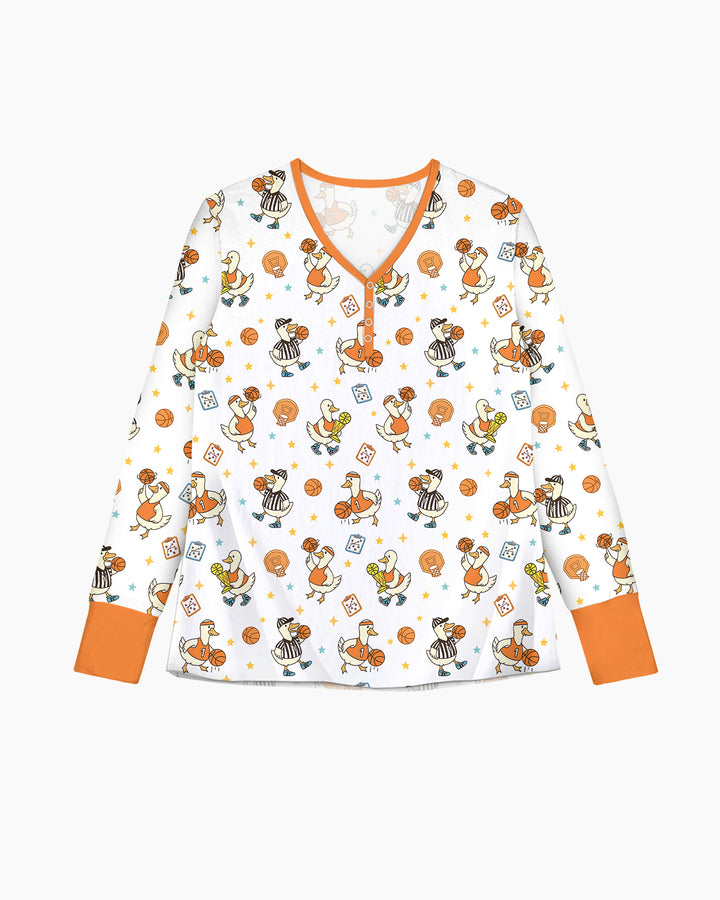 Silly Goose Playing Basketball Bamboo Women Pajama Set