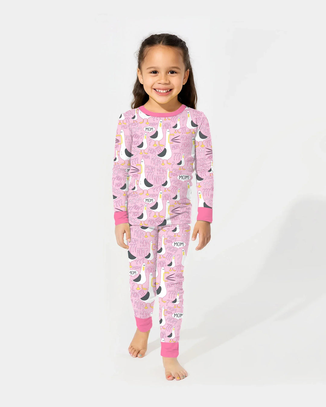 Funny Seagull MOM Two Piece Long Sleeve Pajama Set