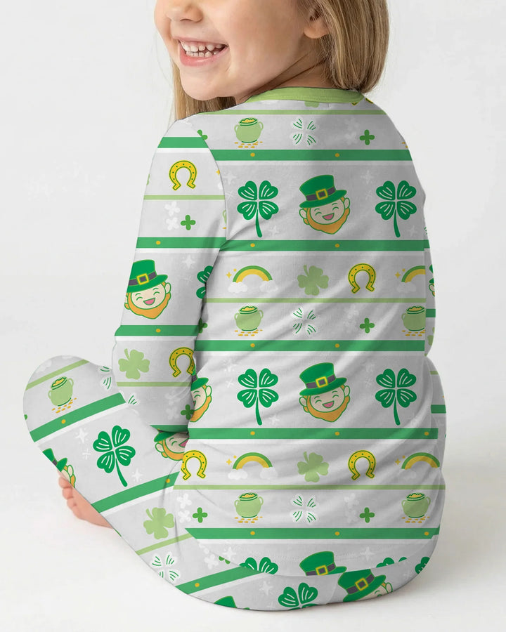 Happy Saint Patrick's Day Bamboo Two Piece Long Sleeve Pajama Set