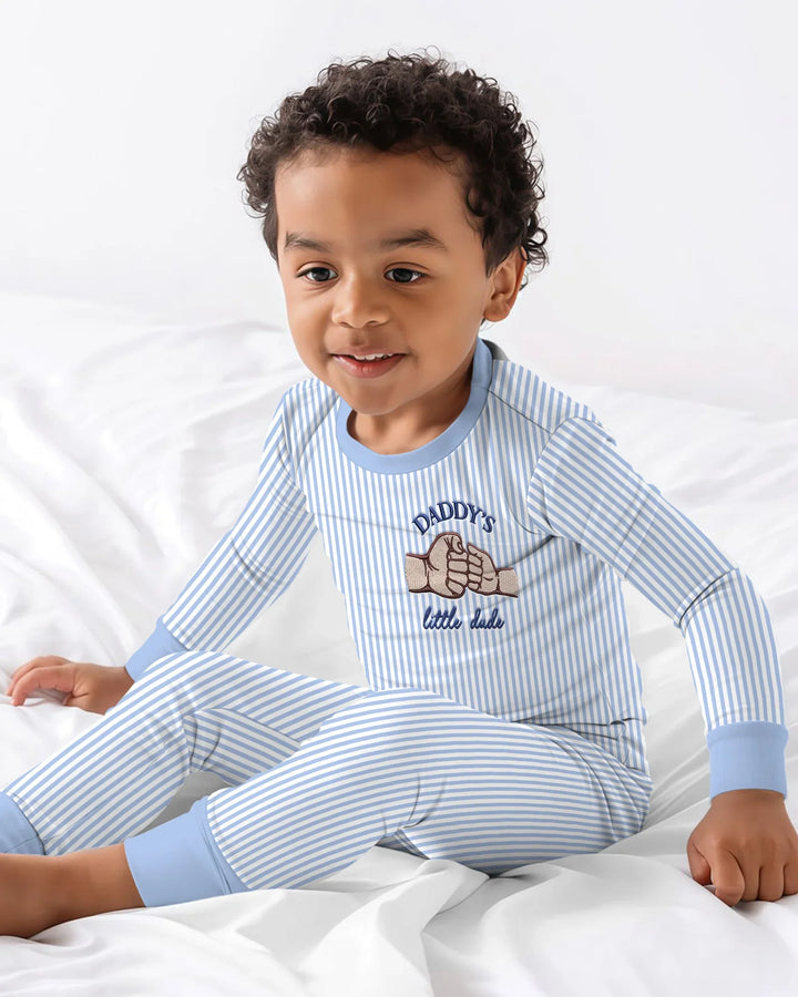 Embroidered Daddy's Little  Bamboo Two Piece Long Sleeve Pajama Set