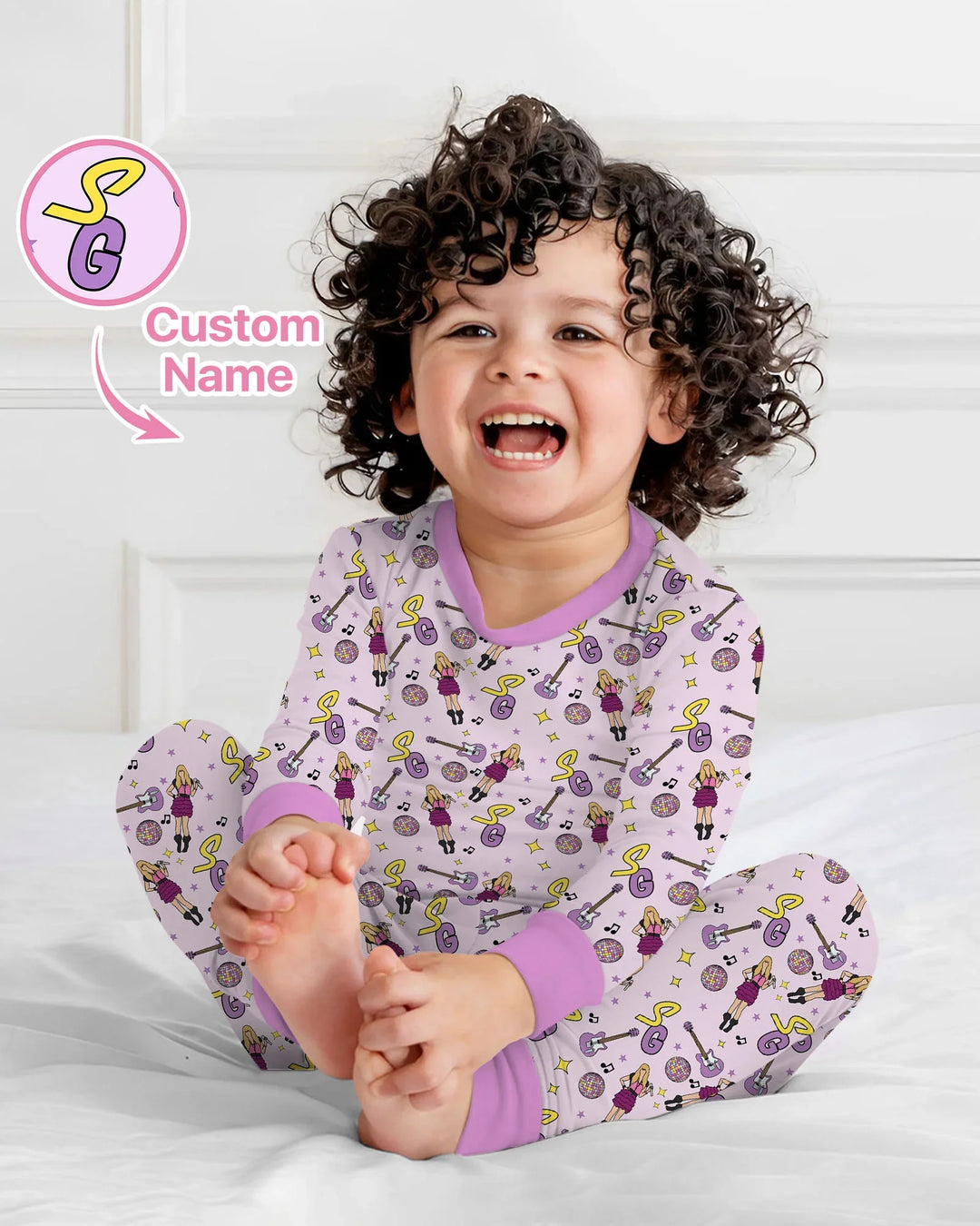 Custom Name Mini Rockstar Two Piece Long Sleeve Pajama Set