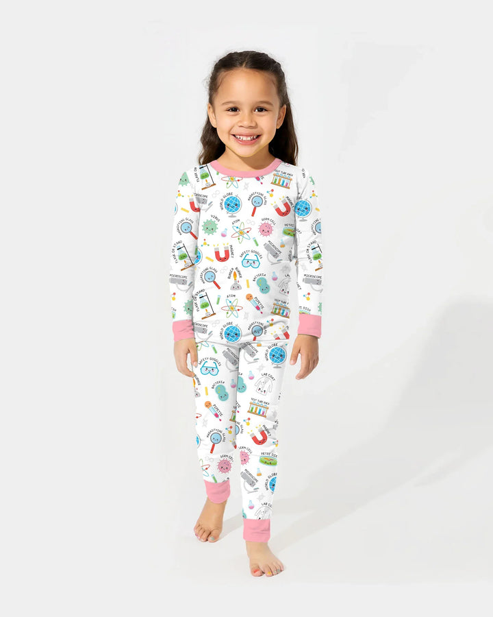 Science Fun Family Matching Bamboo Two Piece Long Sleeve Pajama Set