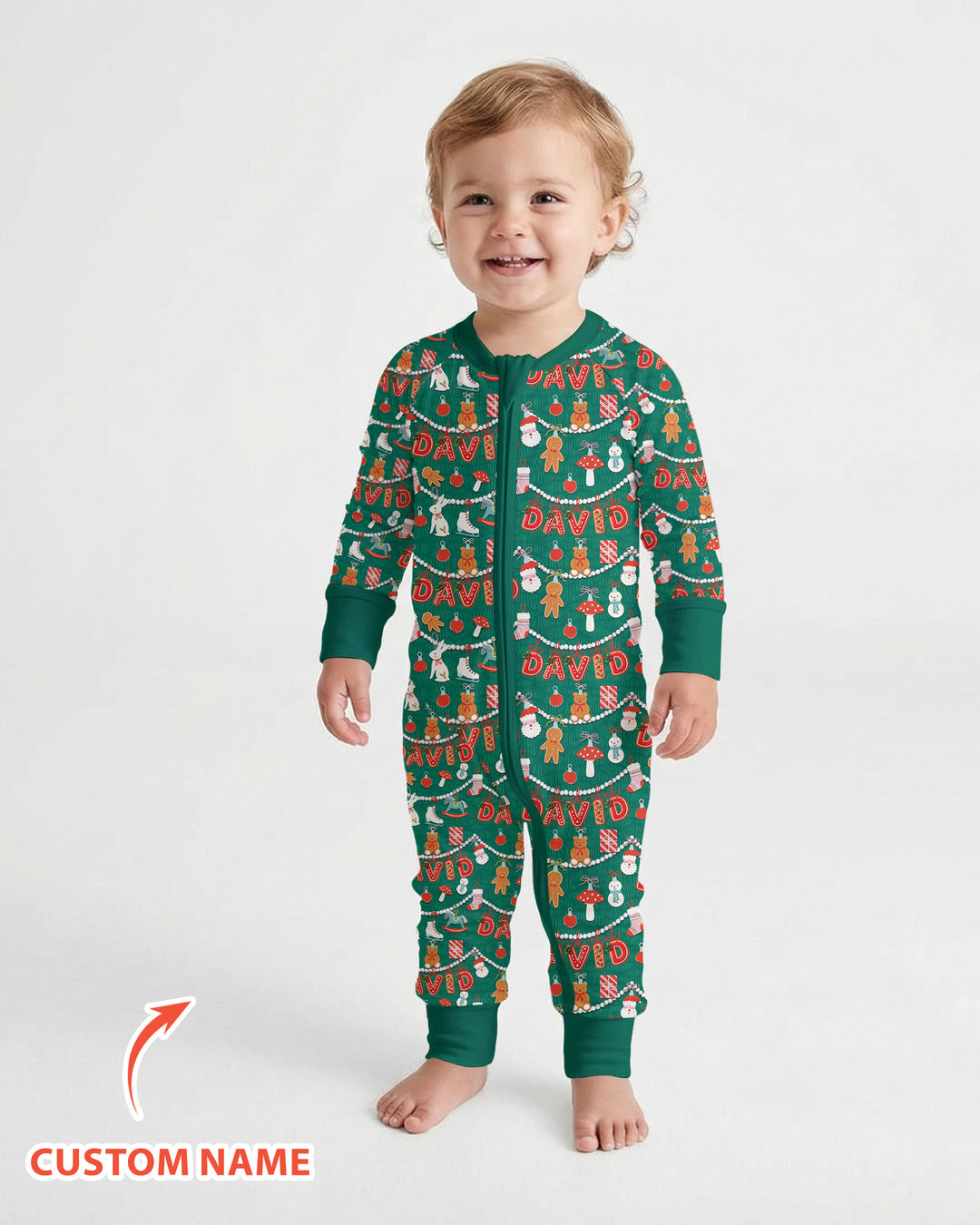 Merry Gingerbread Custom Name Bamboo Convertible Zippy