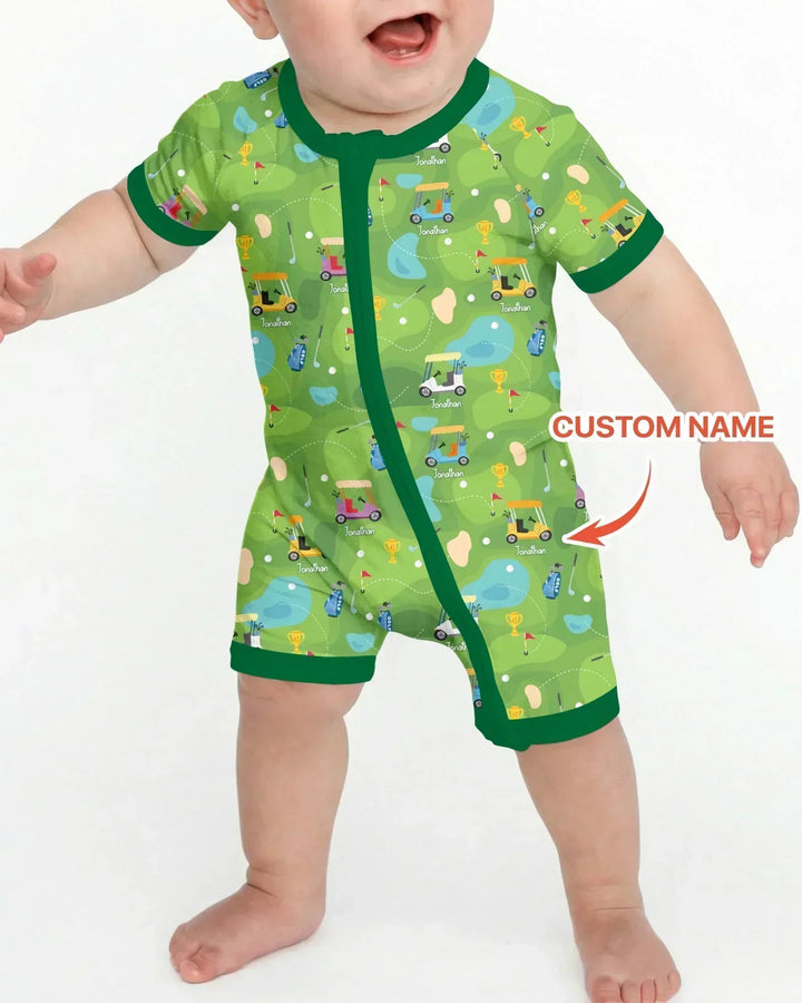 Custom Name Golf Season Family Matching Bamboo Shorty Zippy