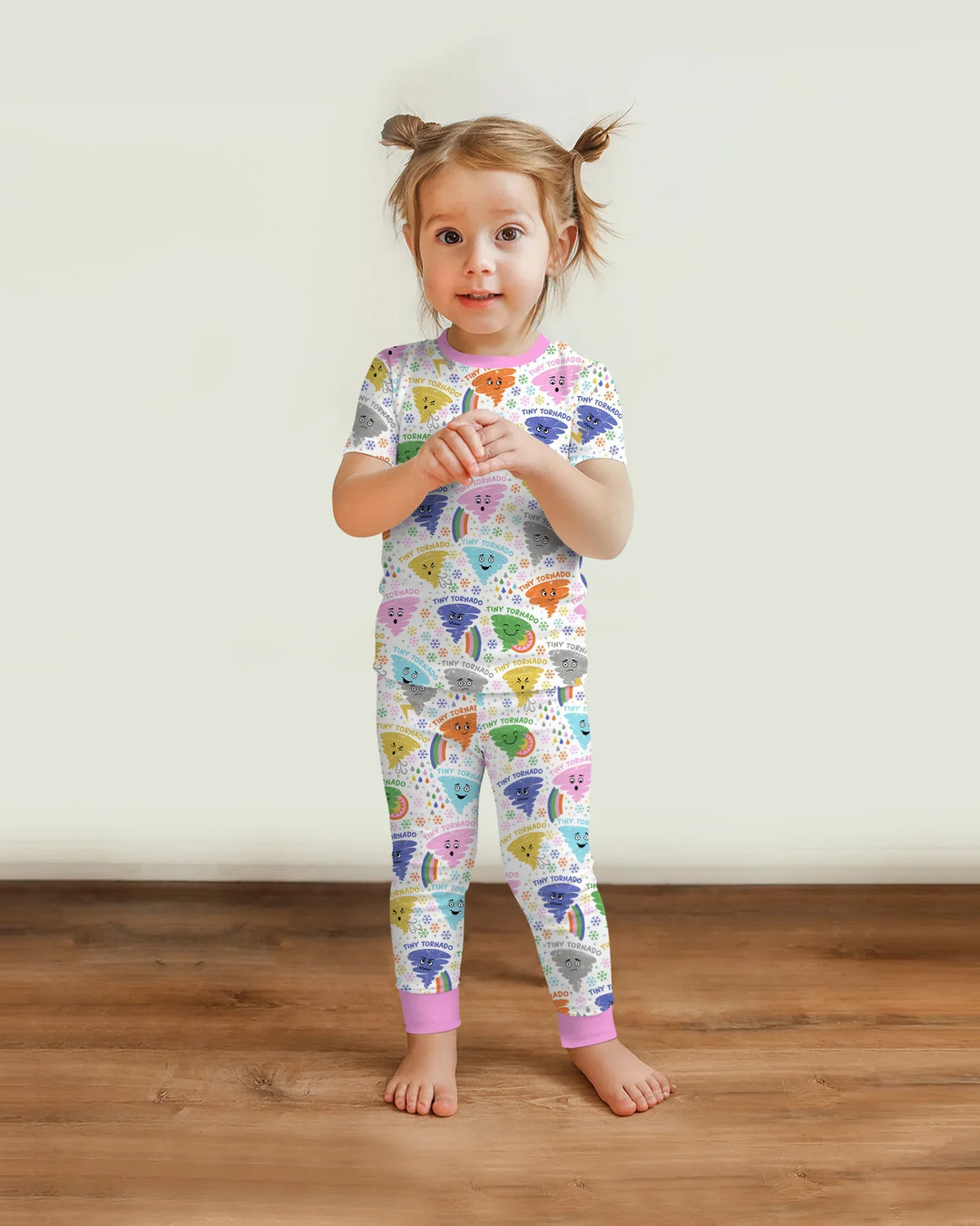 Tornado Family Matching Bamboo Two Piece Short Sleeve Pajama Set