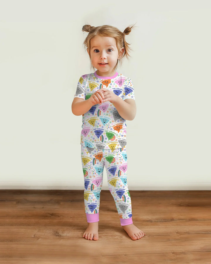 Tornado Family Matching Bamboo Two Piece Short Sleeve Pajama Set