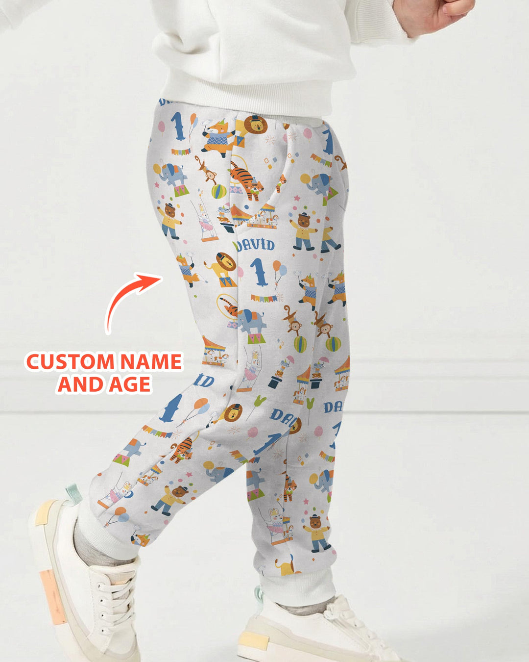 Custom Name Birthday Circus Bamboo Jogger