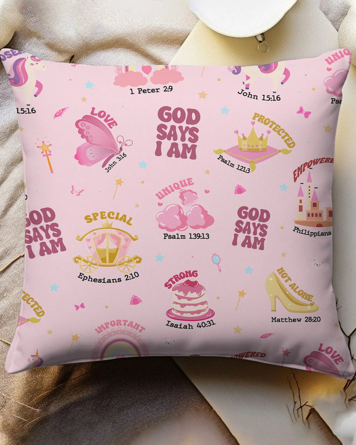 God Says I Am Girl Bamboo Pillow Case