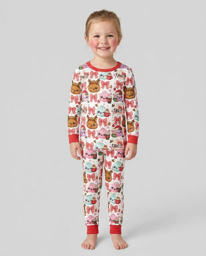 Merry Glitter Dumpling Bamboo Two Piece Long Sleeve Pajama Set
