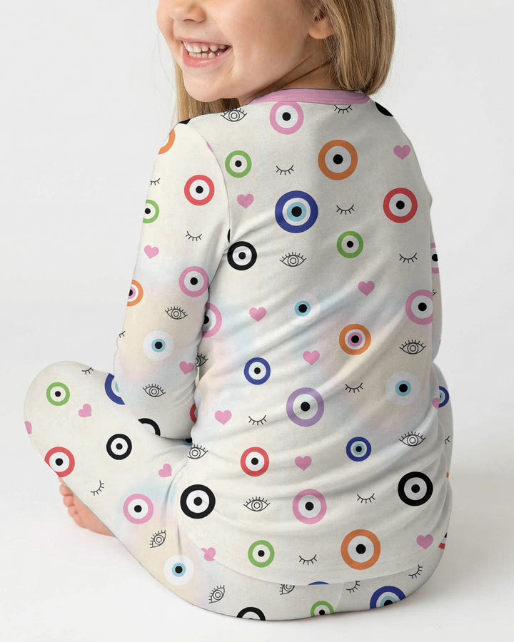 Evil Eye Bamboo Two Piece Long Sleeve Pajama Set