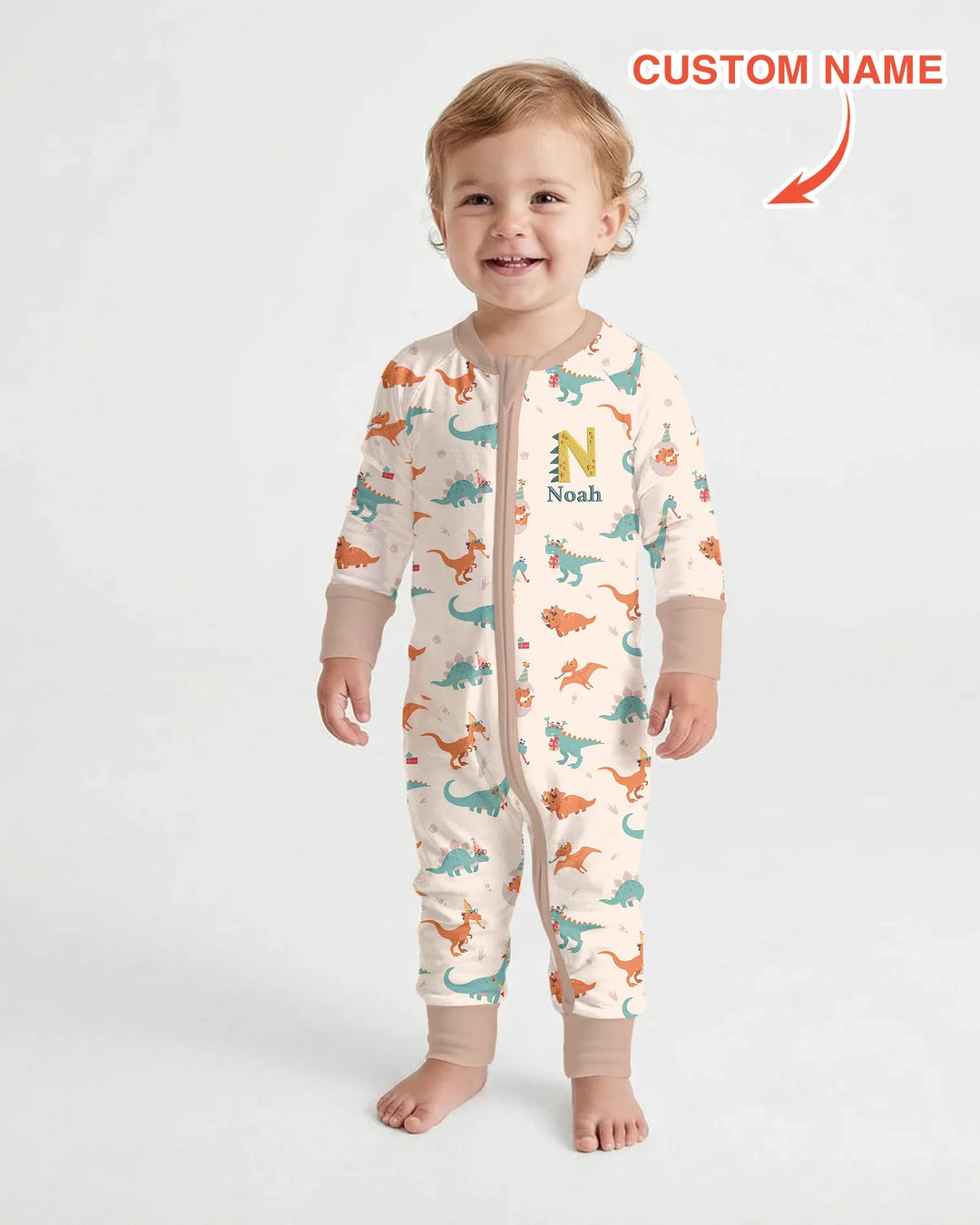 Custom Embroidered Name Dinosaurs Bamboo Convertible Zippy