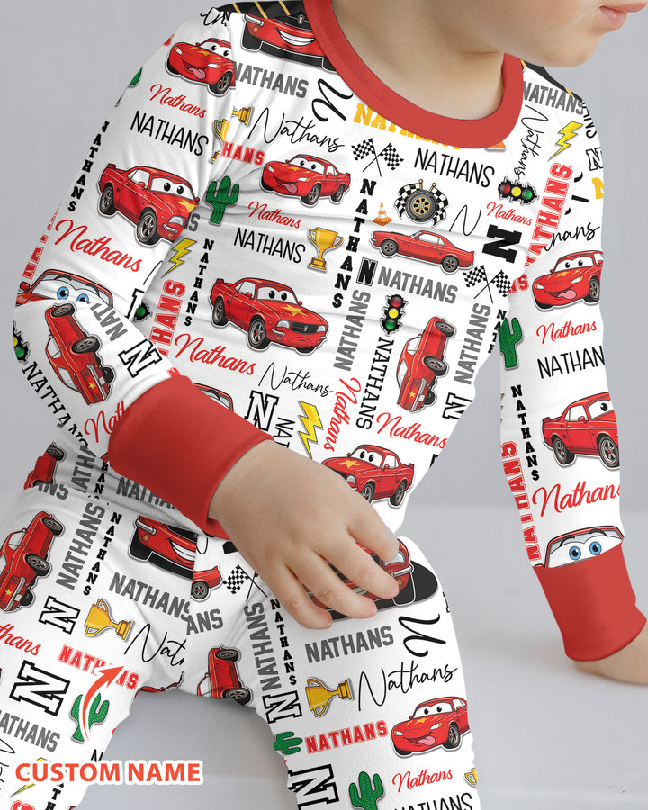 Fast Car Bamboo Two Piece Long Sleeve Pajama Set