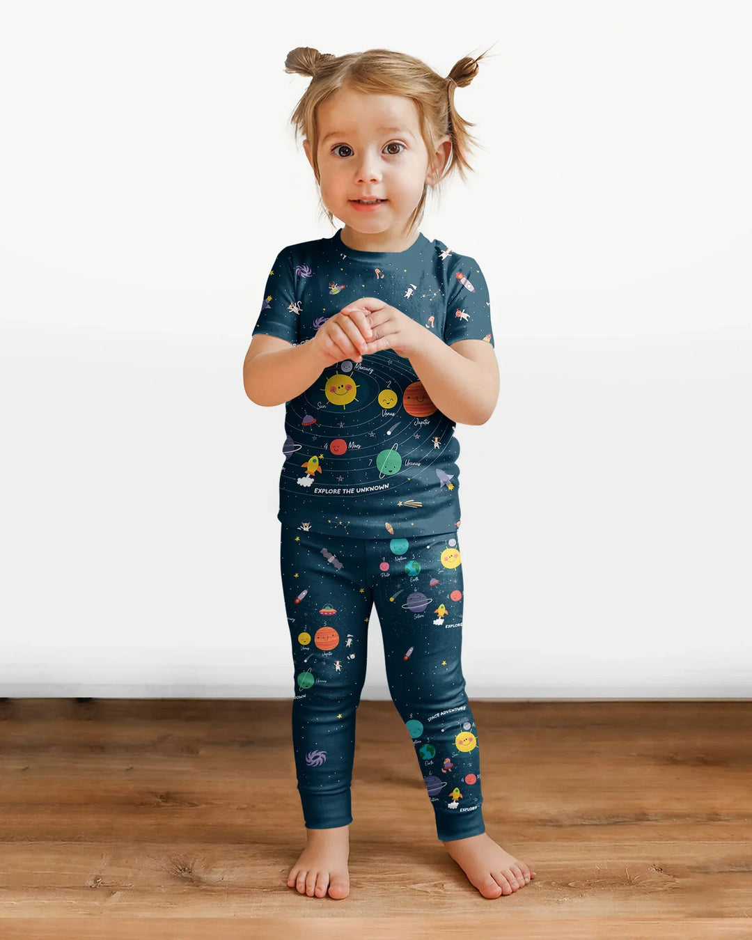 Solar System Explorers Bamboo Two Piece Short Sleeve Pajama Set