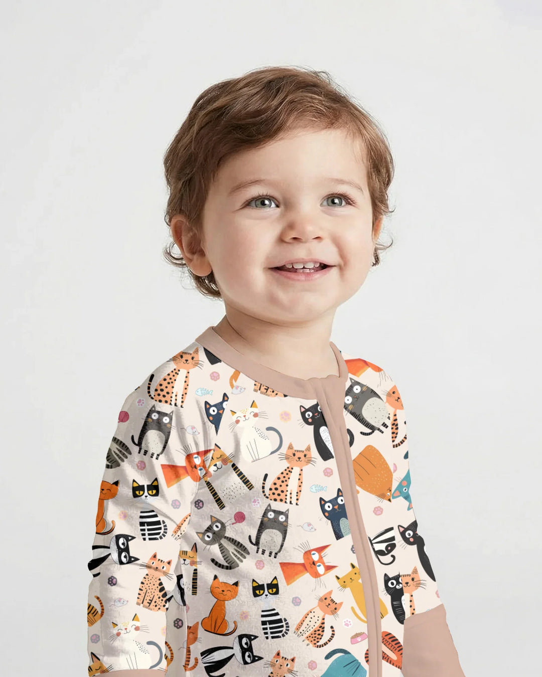 Goofy Mischief Cat Family Matching Bamboo Convertible Zippy
