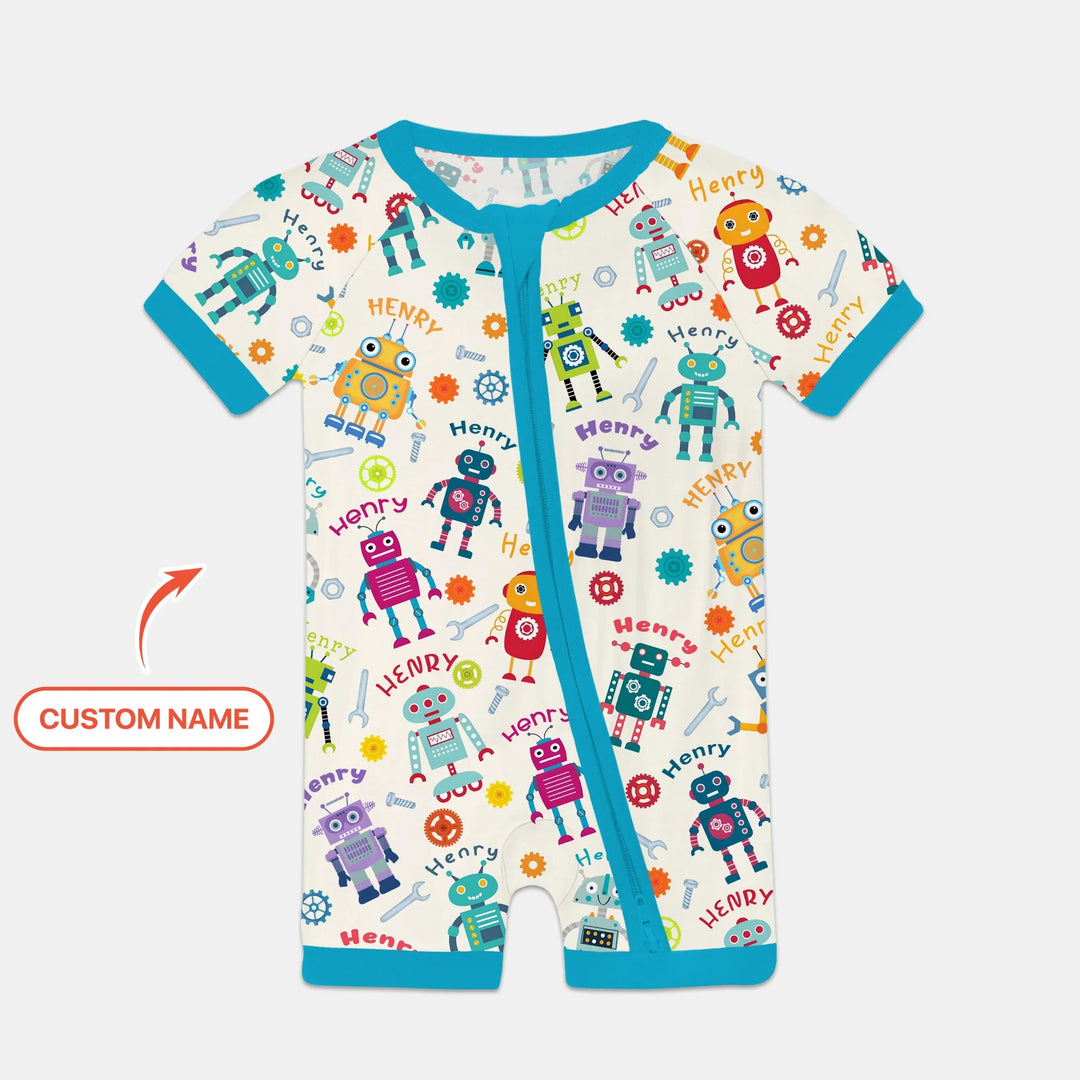 Robo Buddy Squad Custom Name Bamboo Shorty Zippy