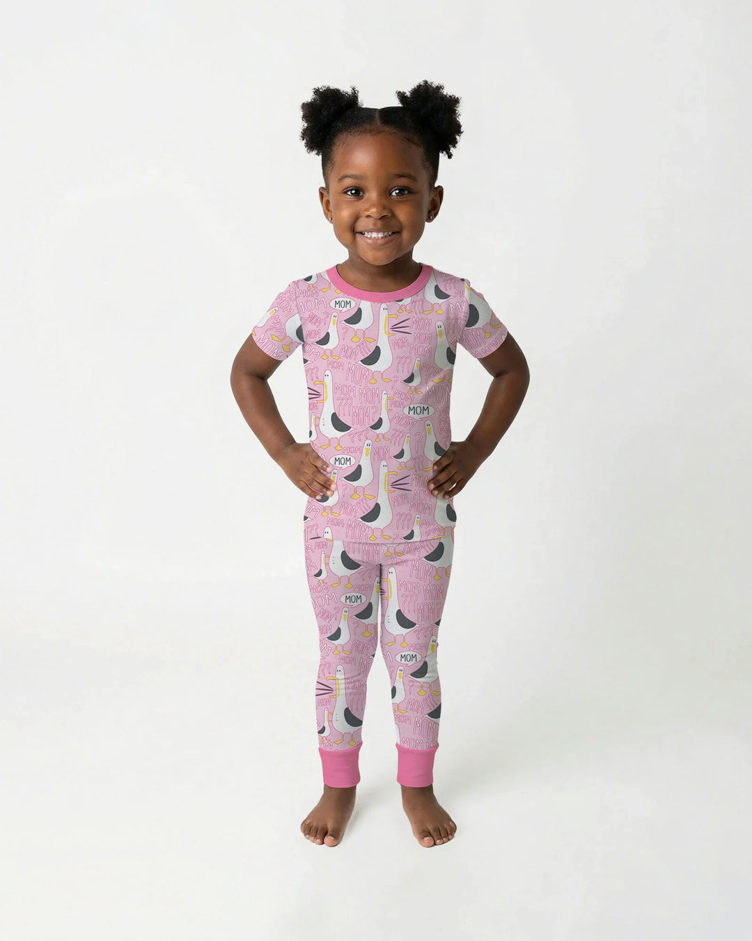 Funny Seagull MOM Two Piece Short Sleeve Pajama Set