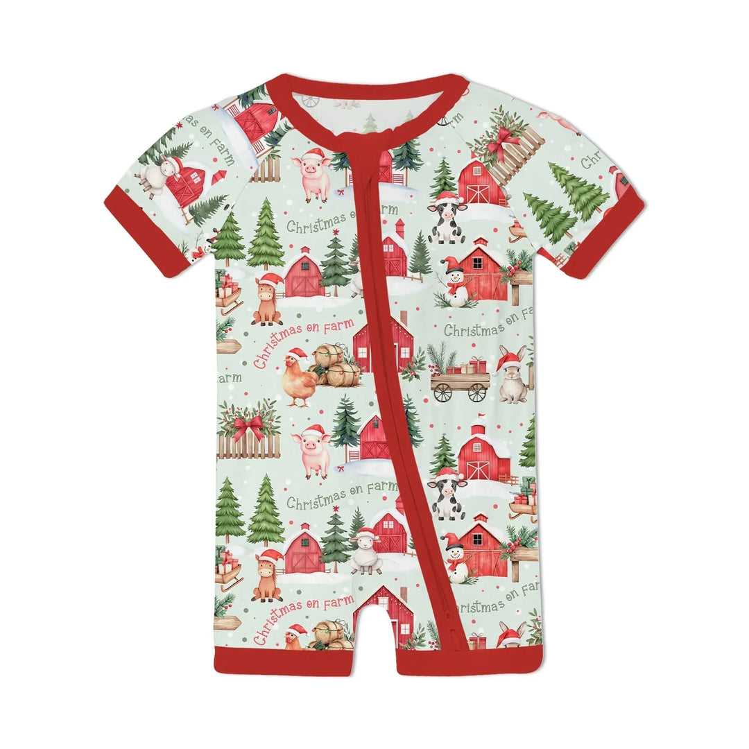 Christmas on Farm Bamboo Shorty Zippy