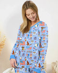 Hand Drawn Patriotic Iconic Bamboo Women Pajama Set