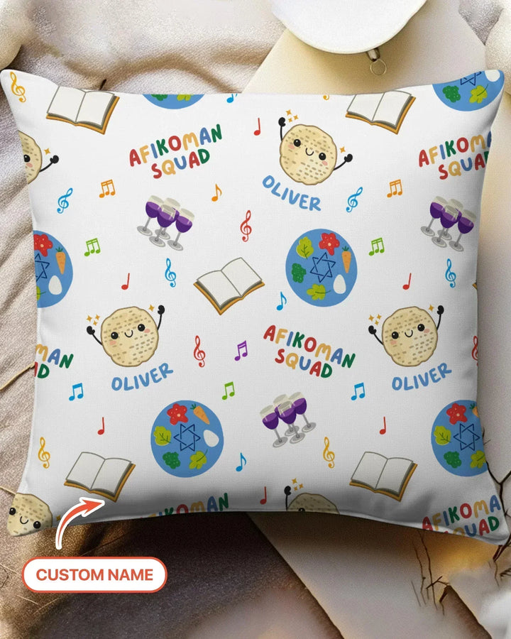 Custom Name Passover Afikoman Squad Bamboo Pillow Case