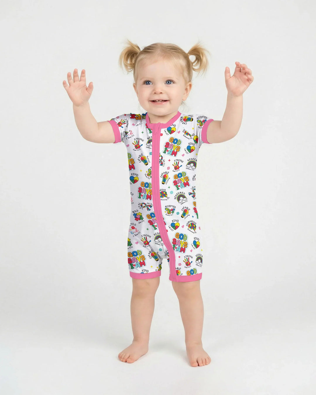 God Says I Am Autism Awareness Bamboo Shorty Zippy